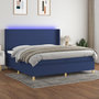 Voir la diapositive 1 : VIDAXL Sommier a lattes de lit matelas et LED Bleu 200x200 cm Tissu