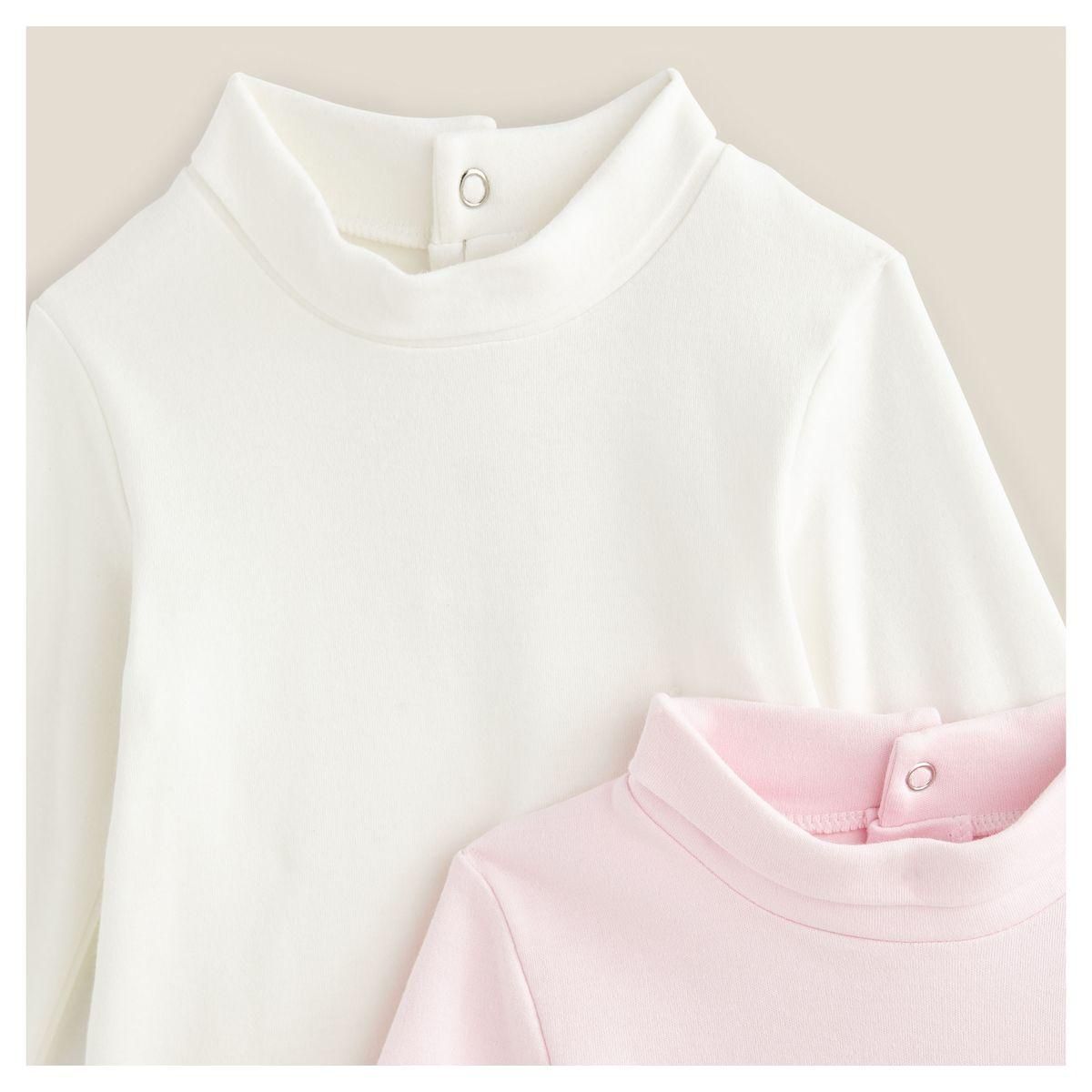 IN EXTENSO Lot de 2 bodies col roulé bébé fille