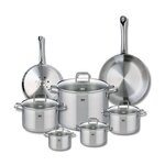ELO Ensemble de 2 Poêles de cuisson 24 et 28 cm et 5 faitouts 12, 14, 16, 20 et 26 cm Elo Profi Citrin