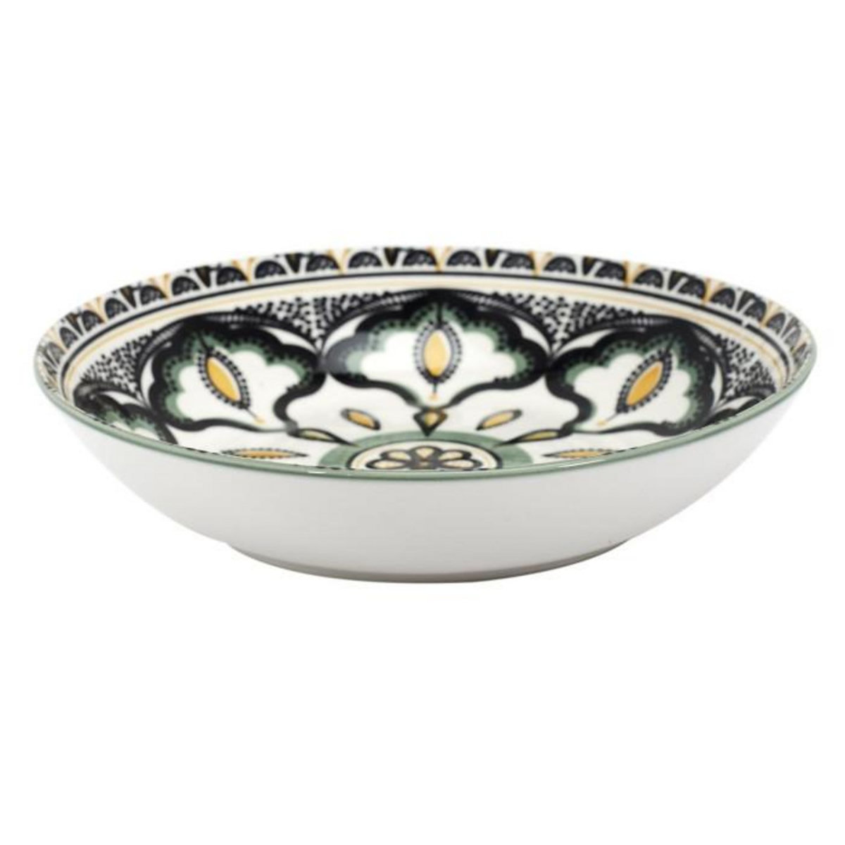 Paris Prix Lot de 6 Assiettes Creuses  Mandala  20cm Vert