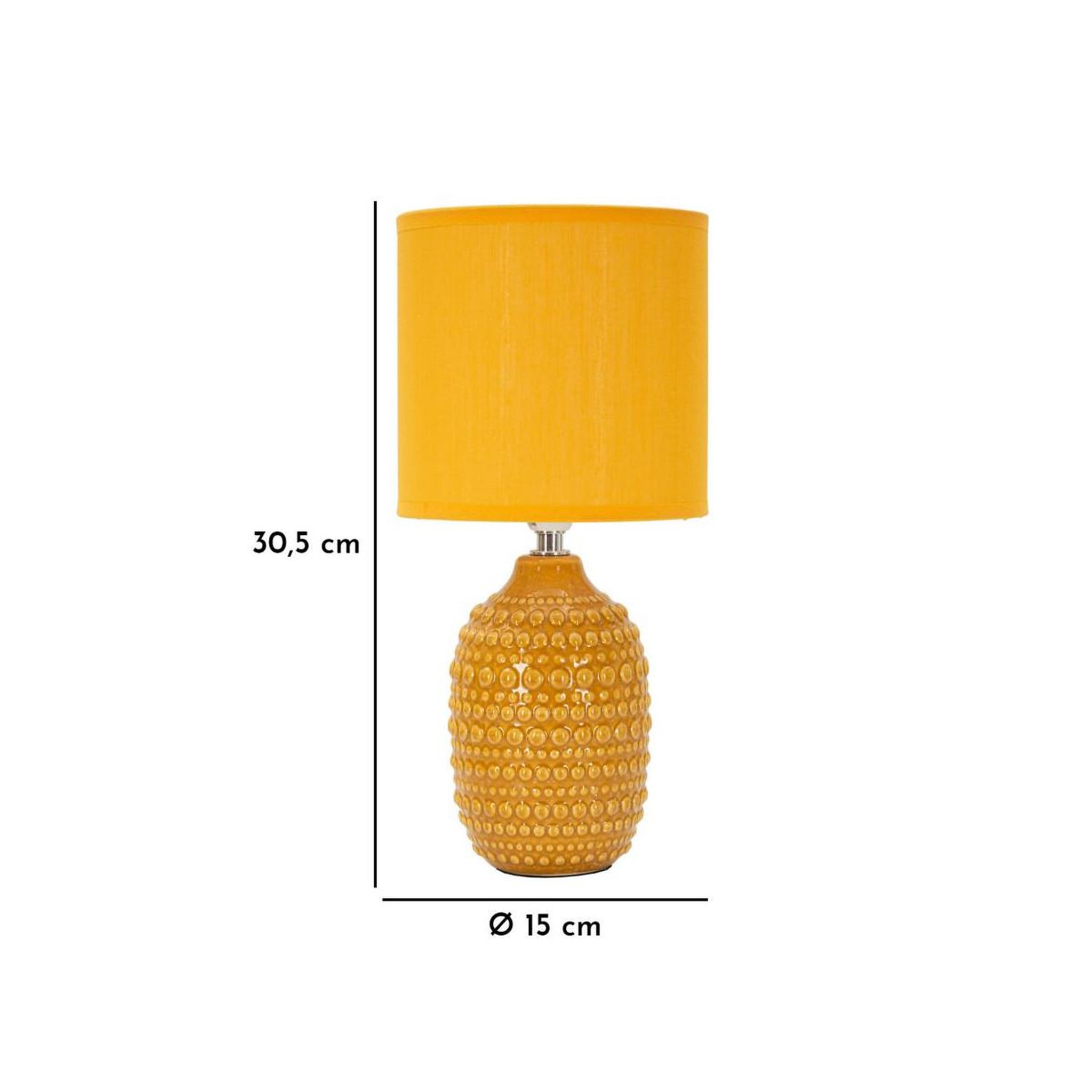 Voir la diapositive 6 : Paris Prix Lampe à poser en céramique  points  30cm moutarde