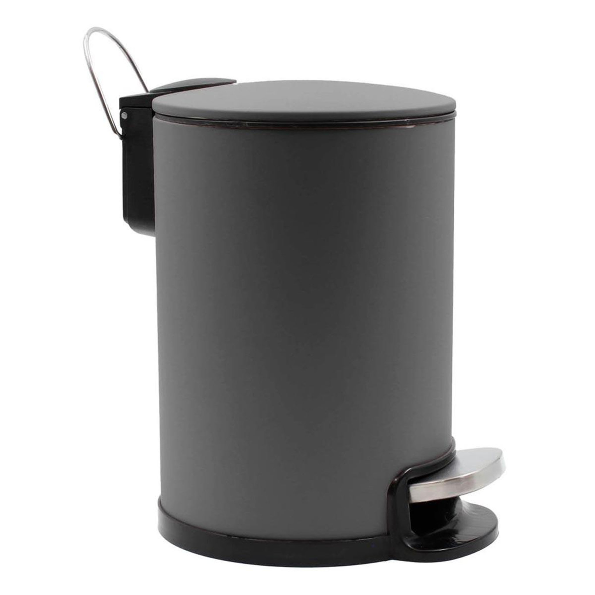 Douceur d'Intérieur Poubelle de salle de bain en métal  metaline  3l anthracite