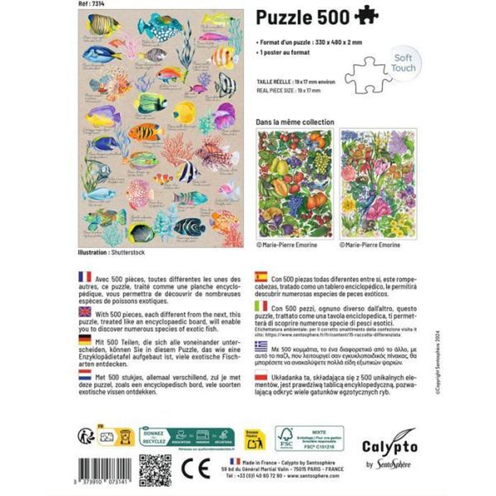 Voir la diapositive 4 : Sentosphere Puzzle 500 pieces - Poissons exotiques