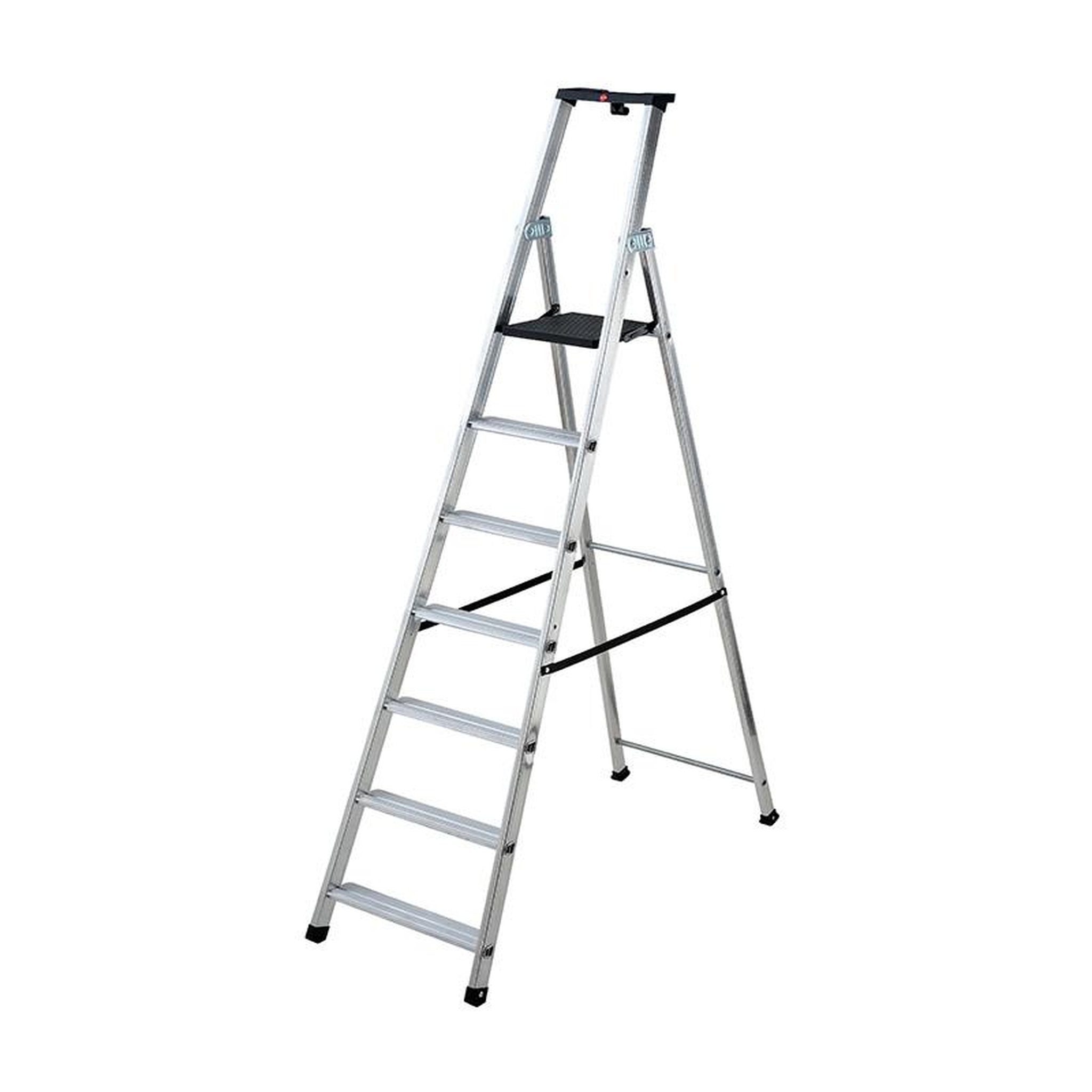 HAILO Escabeau professionnel sécurisé 7 marches Hailo Alu plateforme PEHD