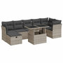 Voir la diapositive 2 : VIDAXL Salon de jardin 8 pcs avec coussins gris clair resine tressee