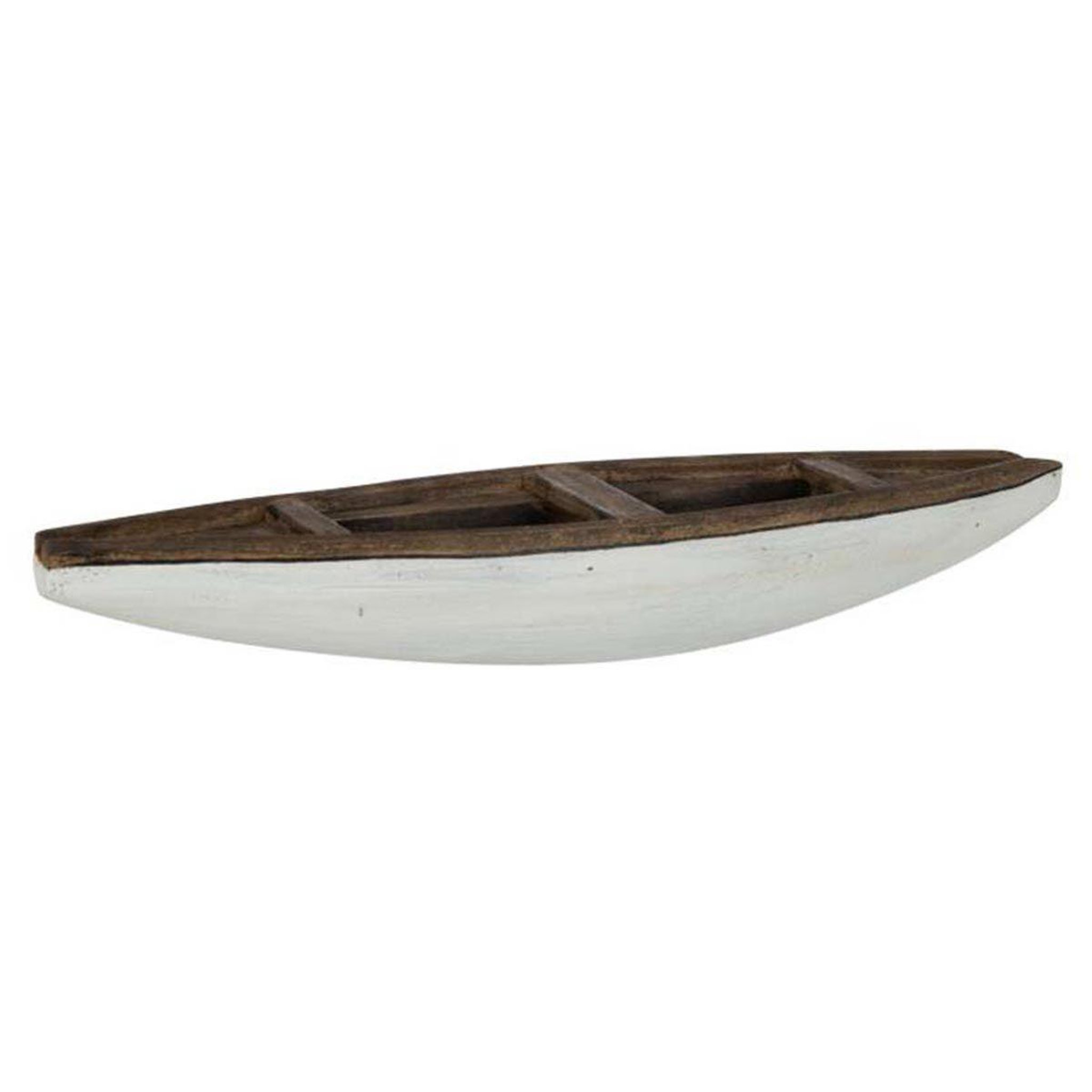 J-LINE Barque bateau déco  vacay  37cm marron & blanc