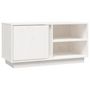 Voir la diapositive 2 : VIDAXL Meuble TV Blanc 80x35x40,5 cm Bois de pin massif