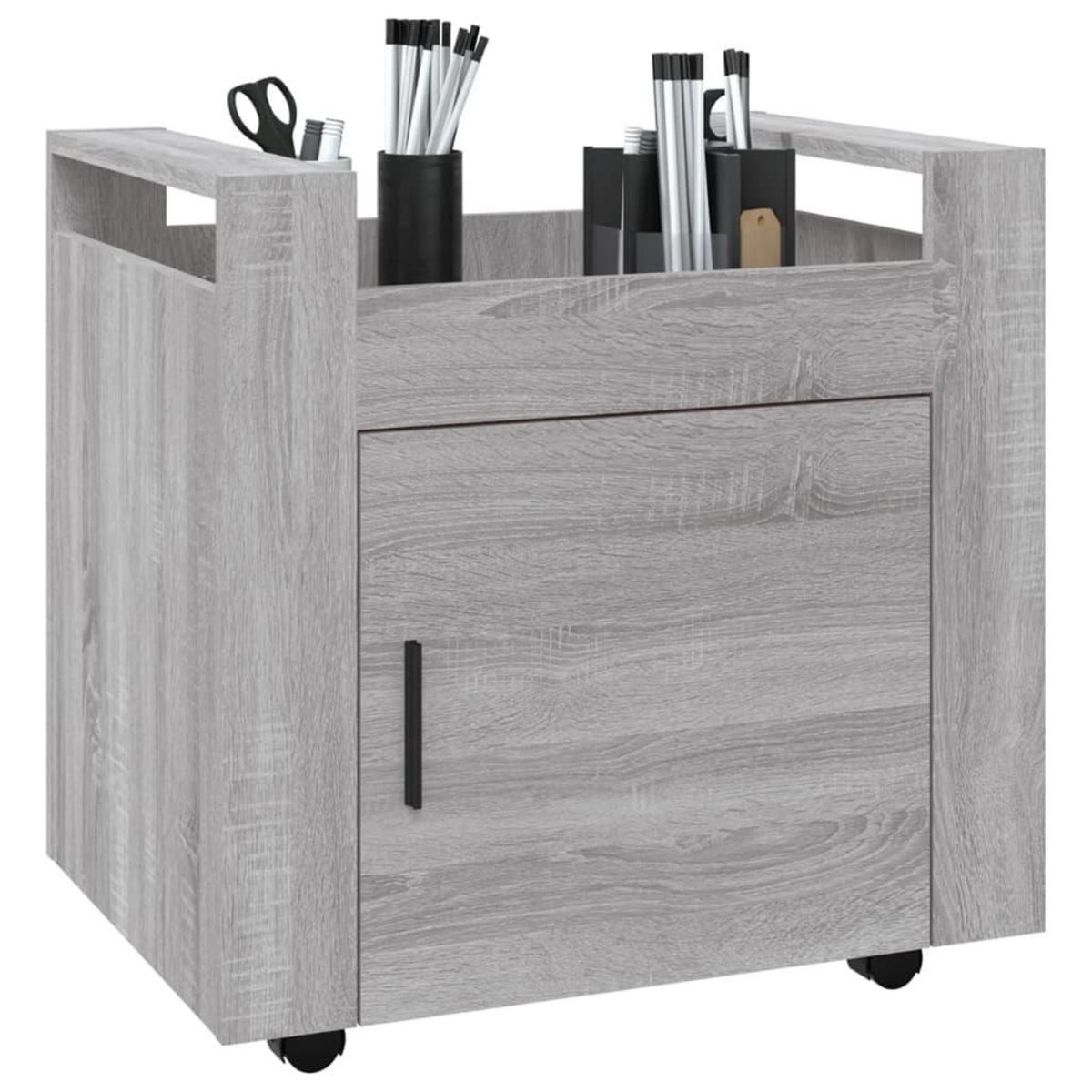 VIDAXL Chariot de bureau Sonoma gris 60x45x60 cm Bois d'ingenierie