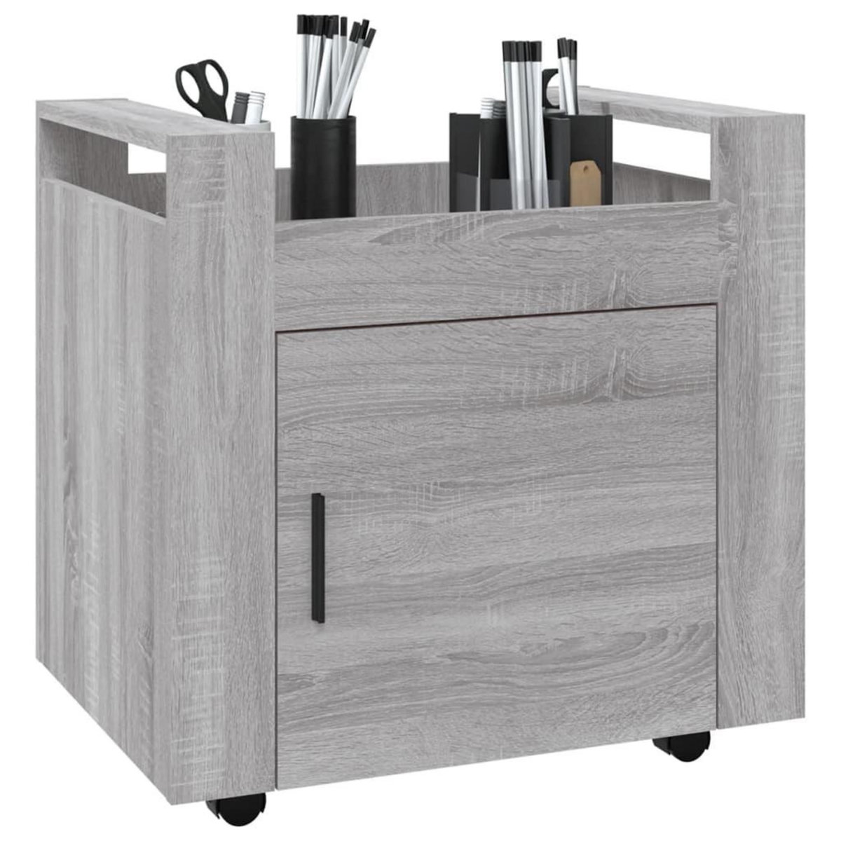 VIDAXL Chariot de bureau Sonoma gris 60x45x60 cm Bois d'ingenierie