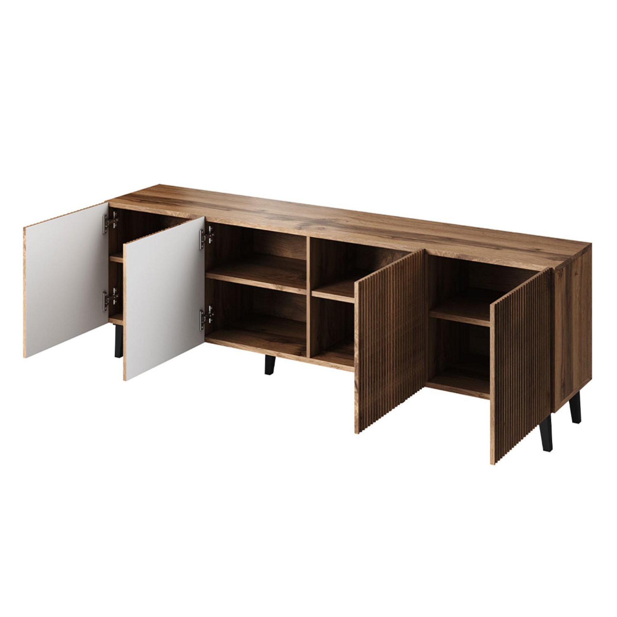 Voir la diapositive 2 : BEST MOBILIER Come - meuble tv - effet bois - 4 portes - 200 cm