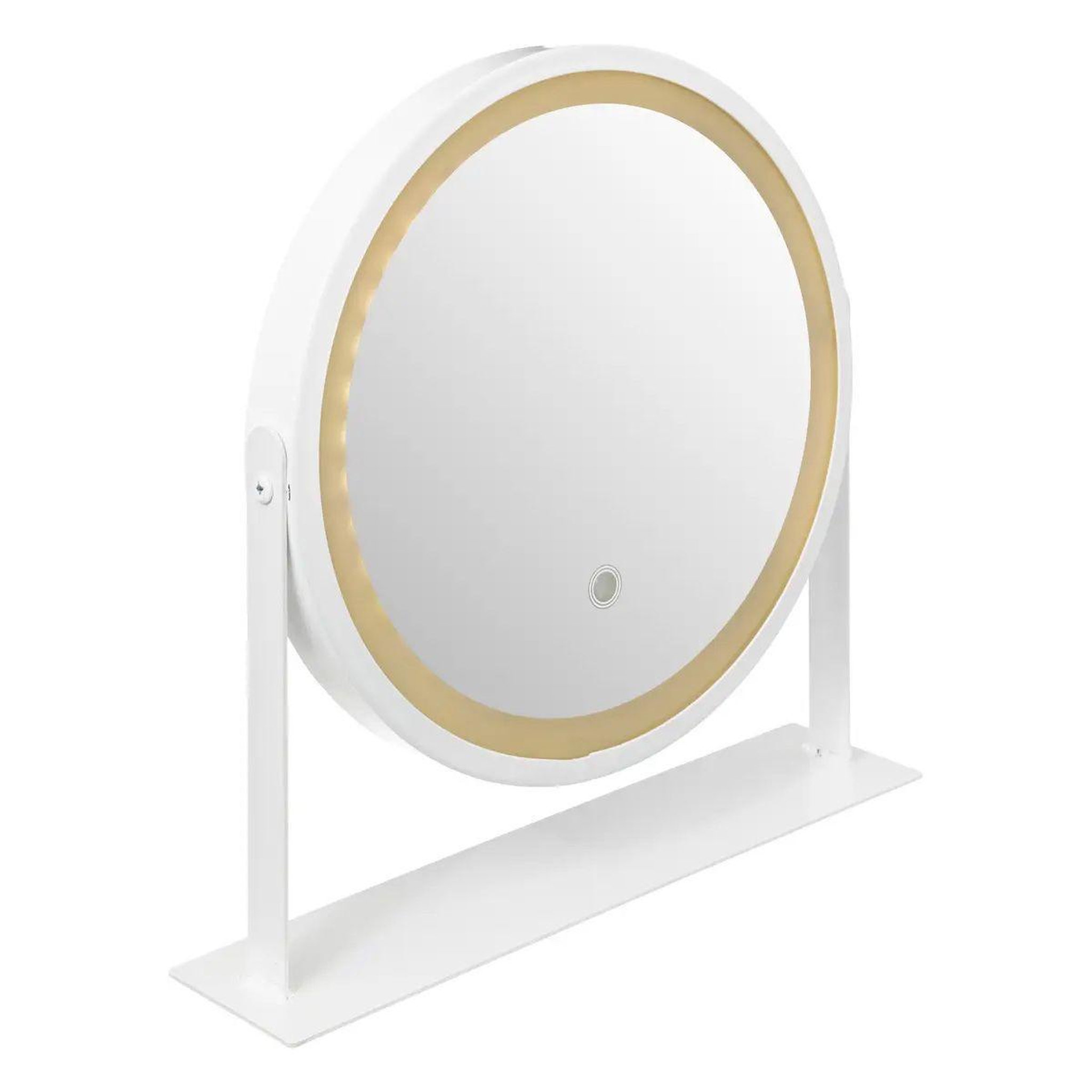 Voir la diapositive 3 : FIVE Miroir pivotant à poser  led  35cm blanc