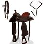 Voir la diapositive 2 : VIDAXL Selle, bridon et col de poitrine Cuir véritable 16 po Marron