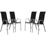 Habitat et Jardin Fauteuil jardin Textilène  Cordoba  - Phoenix - Noir - Lot de 4