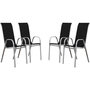 Voir la diapositive 1 : Habitat et Jardin Fauteuil jardin Textilène  Cordoba  - Phoenix - Noir - Lot de 4