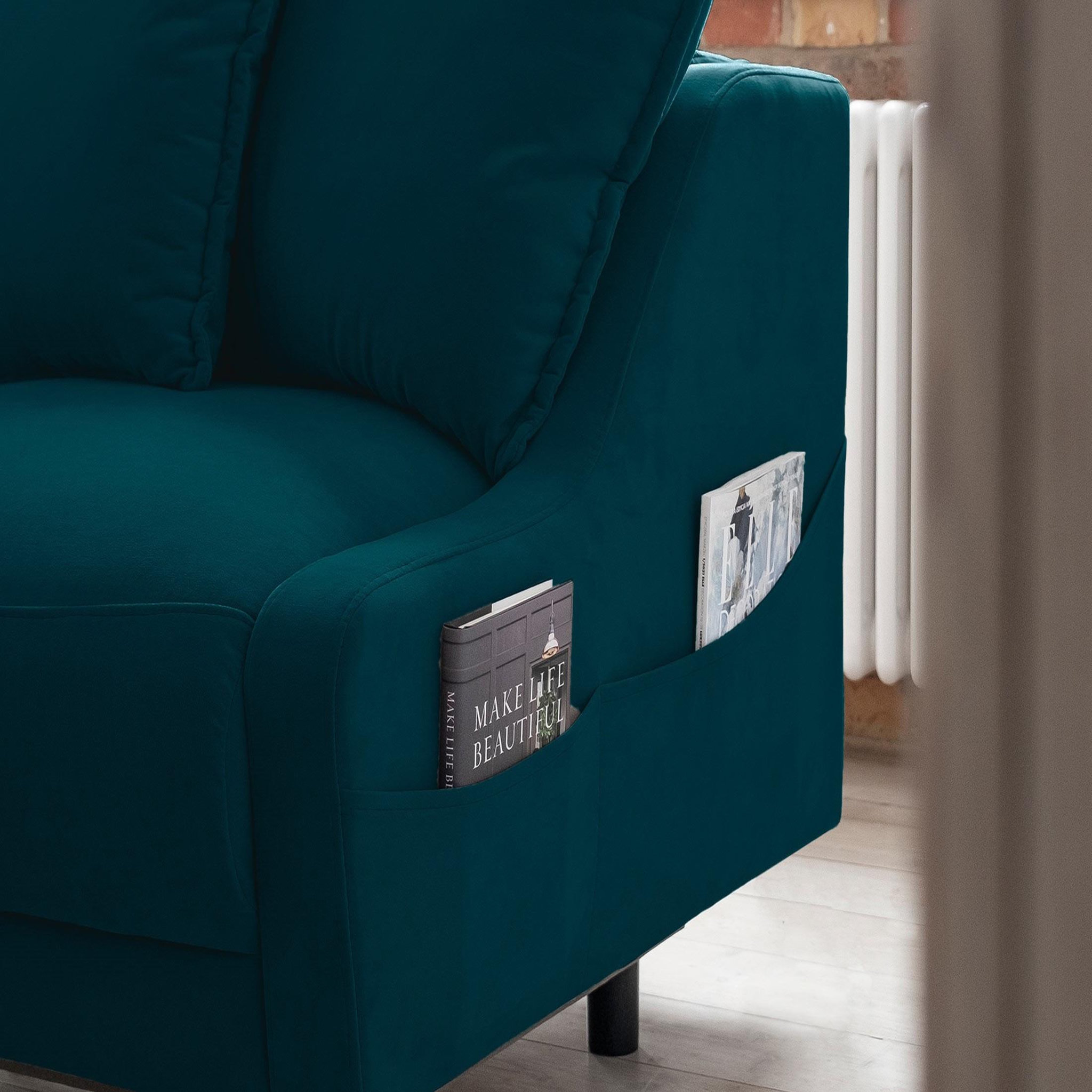 Voir la diapositive 4 : BEST MOBILIER Royal - canapé d'angle gauche - 4 places - convertible avec coffre - en velours