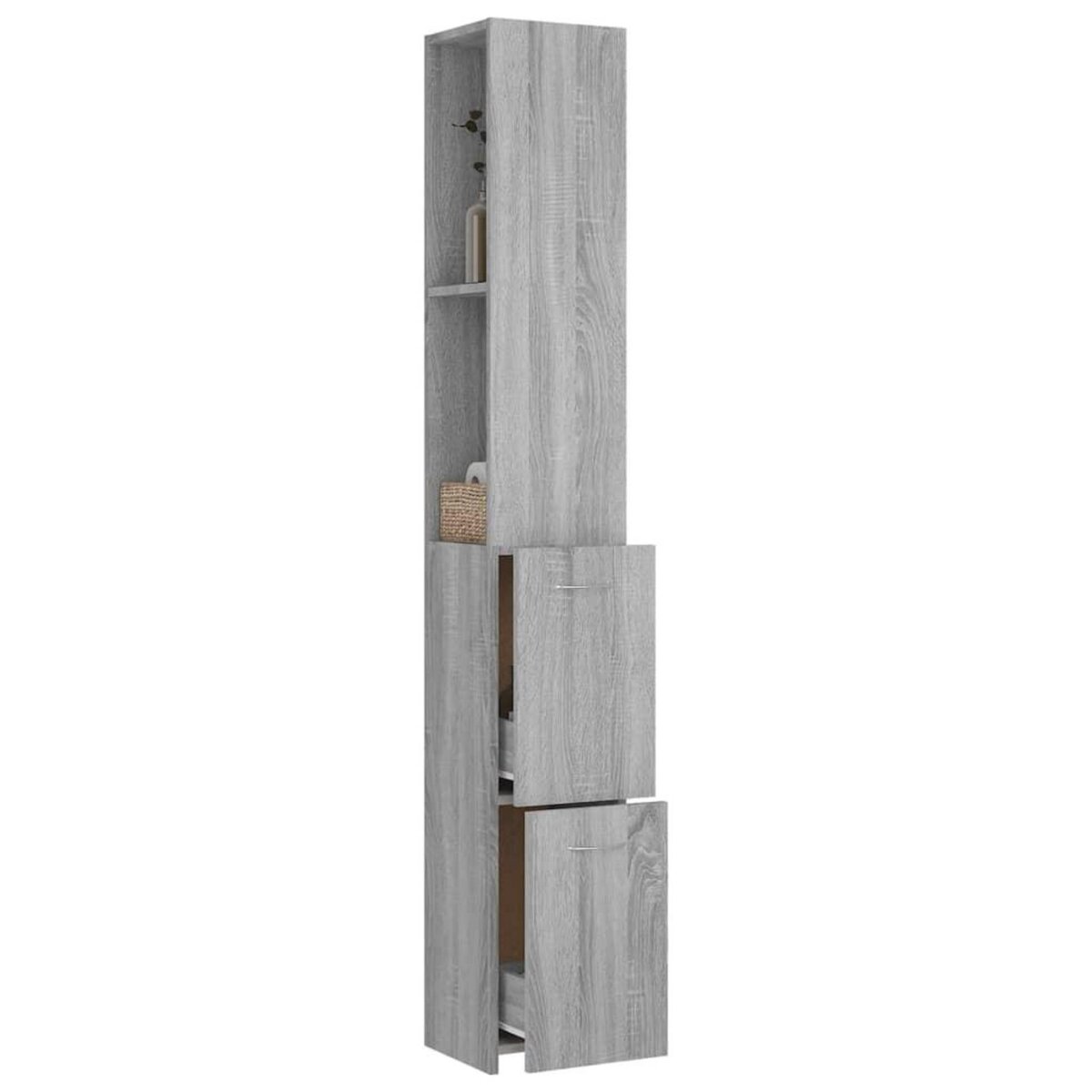 VIDAXL Armoire de bain sonoma gris 25x26,5x170 cm bois d'ingenierie
