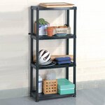 VIDAXL Etagere de rangement a 4 niveaux Noir 61x30,5x130 cm Plastique