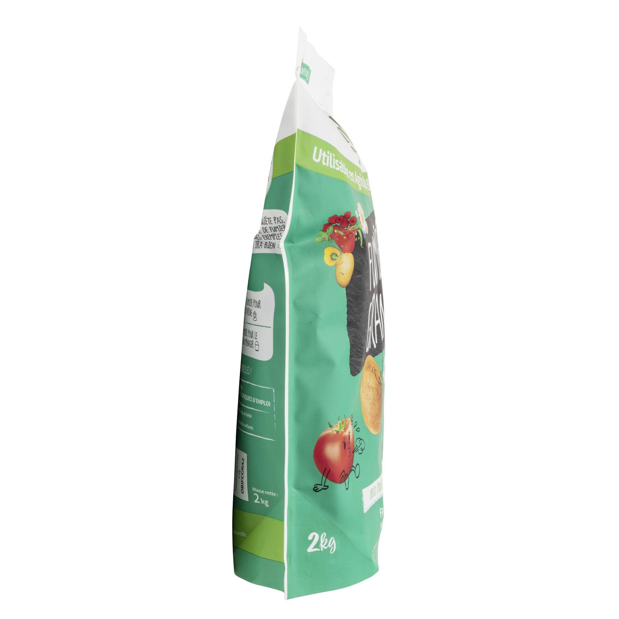 Voir la diapositive 2 : ORBIO Fumier granule 2kg orbio