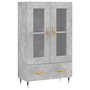 Voir la diapositive 2 : VIDAXL Buffet haut gris beton 69,5x31x115 cm bois d'ingenierie
