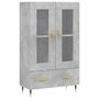 Voir la diapositive 2 : VIDAXL Buffet haut gris beton 69,5x31x115 cm bois d'ingenierie