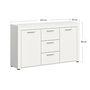 Voir la diapositive 5 : BEST MOBILIER Stafford - buffet bas - blanc - 3 tiroirs et 2 portes - 125 cm