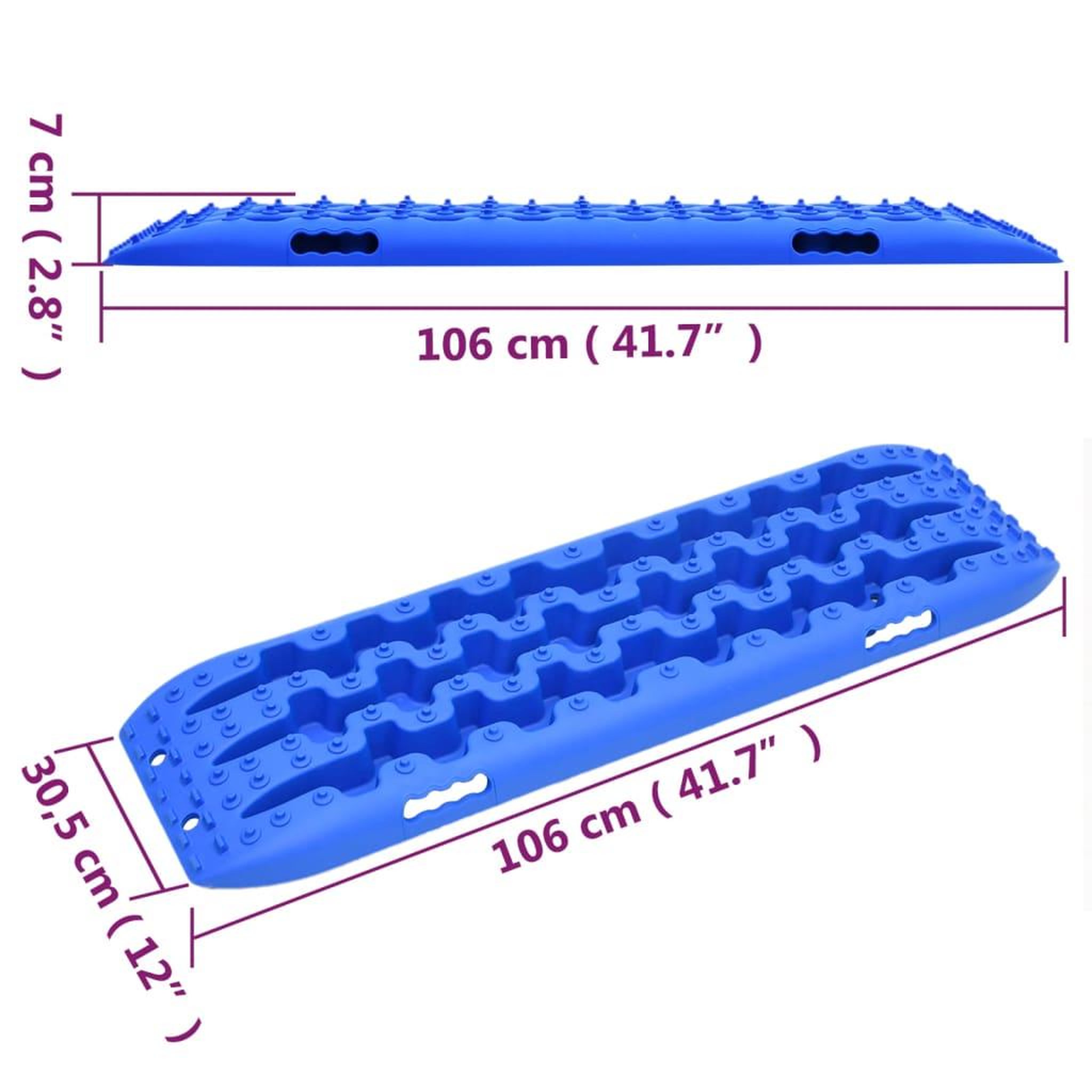 Voir la diapositive 6 : VIDAXL Planches de traction 2 pc Bleu 106x30,5x7 cm Nylon