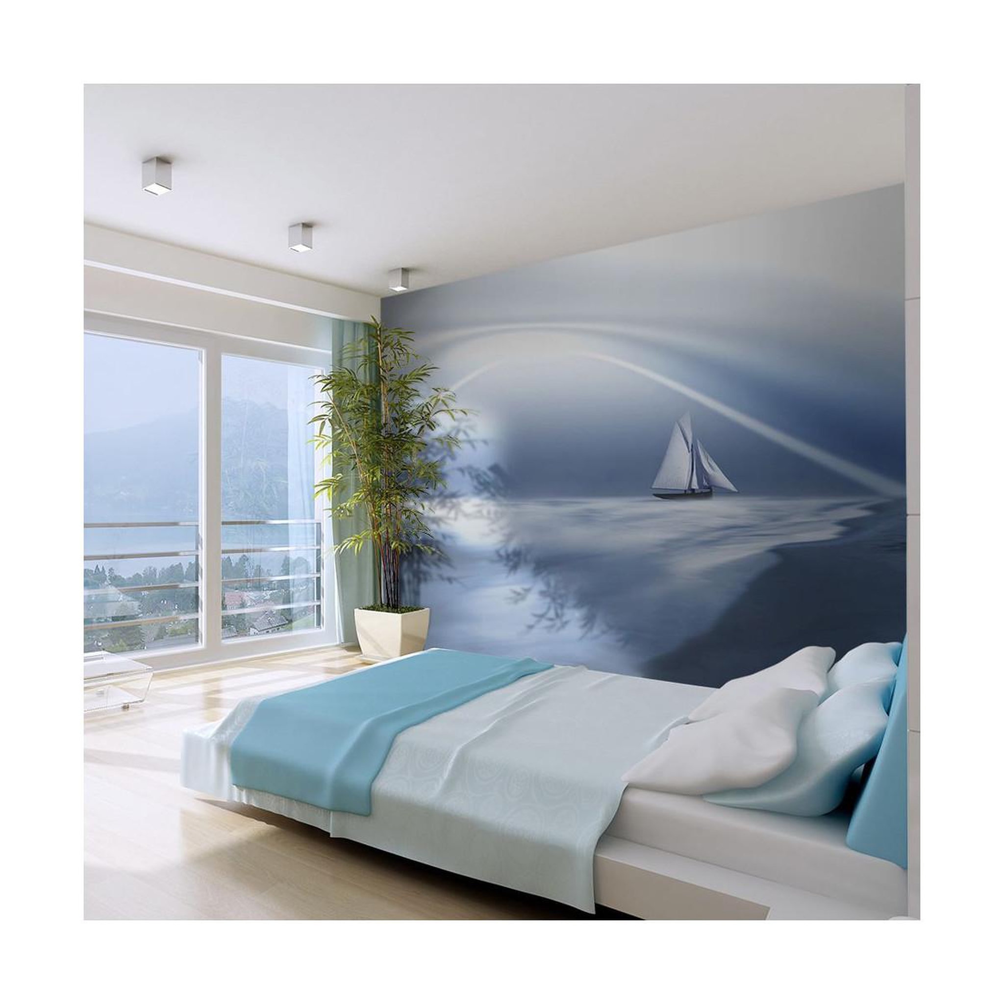 Paris Prix Papier peint  lonely sail drifting. Coloris disponibles : Multicolore