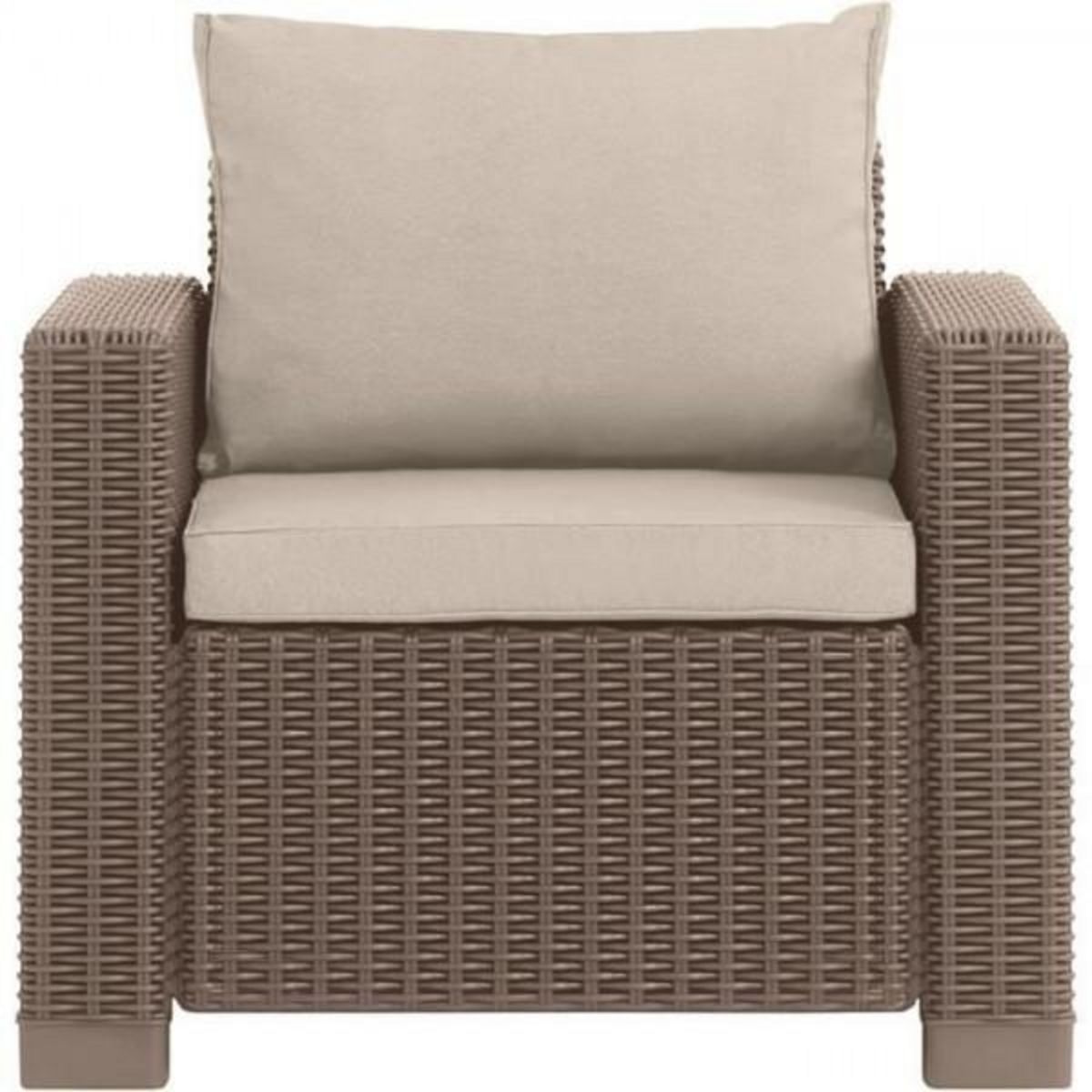 ALLIBERT by KETER Salon de jardin résine tressée imitation rotin ALLIBERT avec table basse - 5 personnes - California - Beige