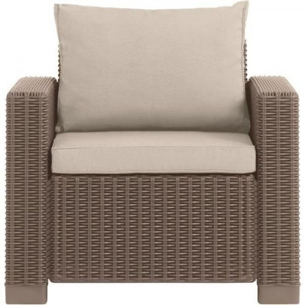 ALLIBERT by KETER Salon de jardin résine tressée imitation rotin ALLIBERT avec table basse - 5 personnes - California - Beige