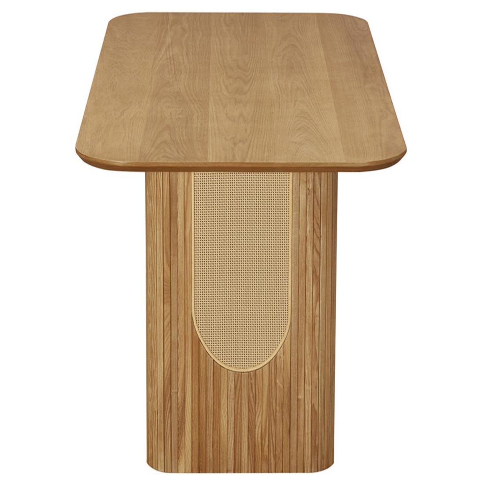 Voir la diapositive 6 : BEST MOBILIER Milazzo - table à manger - bois plaqué chêne et cannage - 180 cm