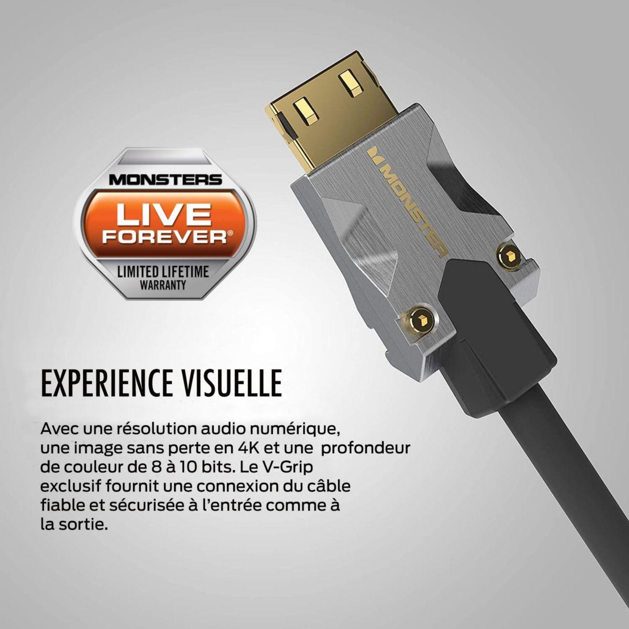Voir la diapositive 3 : Monster Cable Câble hdmi m1000 uhd 4k hdr 22.5gbps 5m