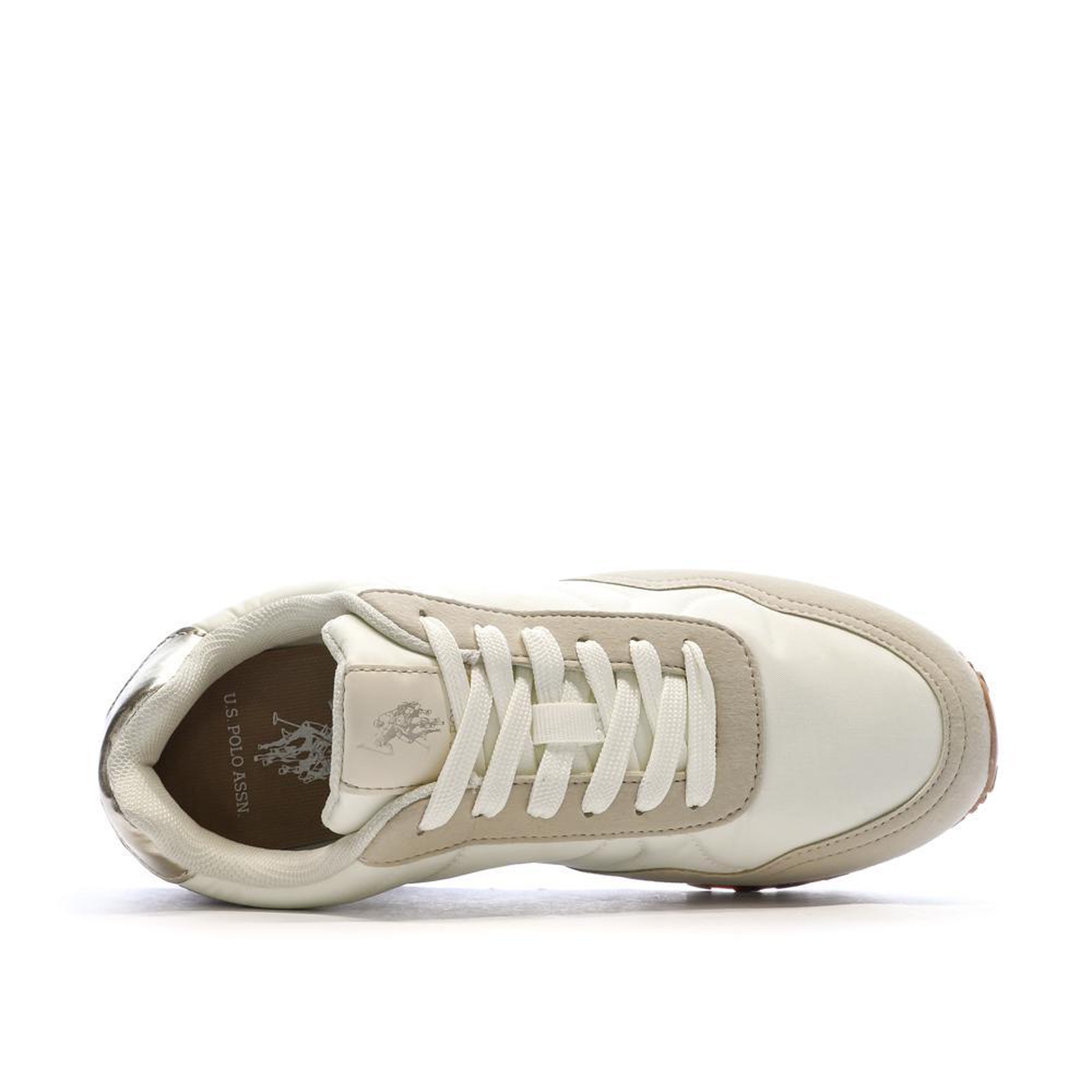 Voir la diapositive 4 : U.S. Polo Assn. Baskets Blanches/Beiges Femme US Polo ASSN FS1