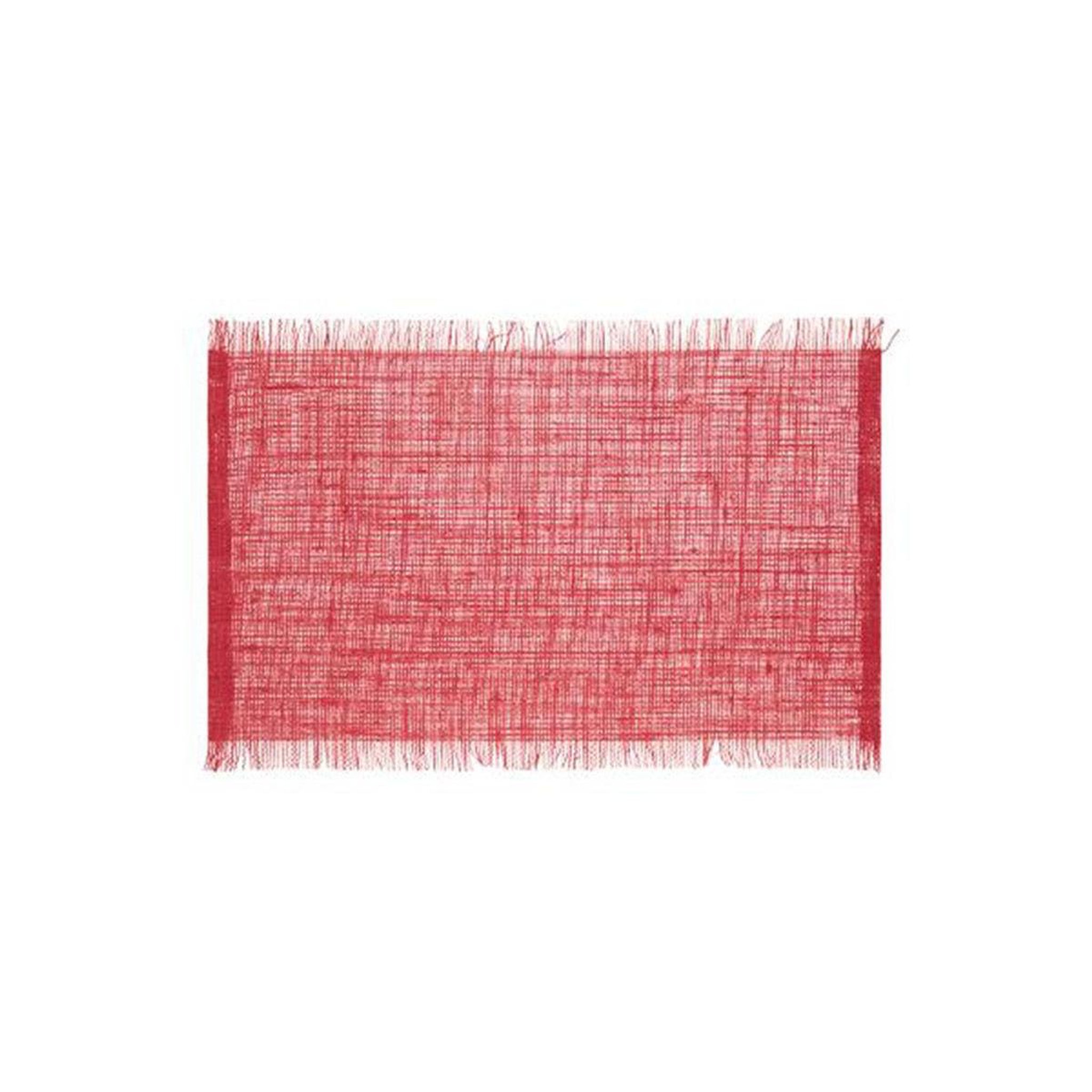 SECRET DE GOURMET Set de Table en Jute  Frange  30x45cm Rouge