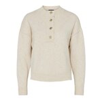 Pieces Pull  Femme Pieces Nalima Neck. Coloris disponibles : Beige