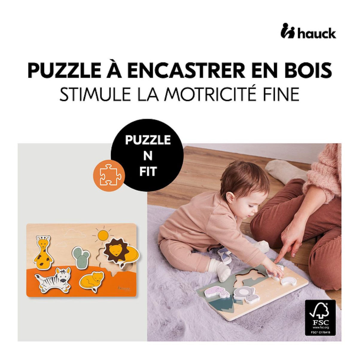 HAUCK Jouet à encastrer N Fit Safari