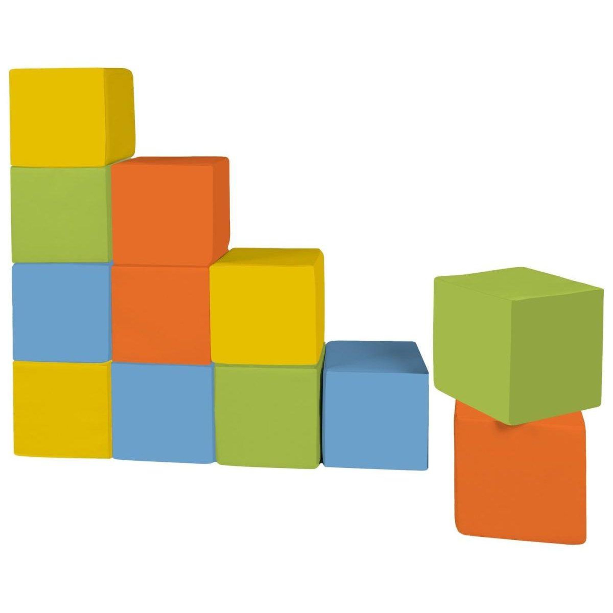 Voir la diapositive 2 : VELINDA Cubes - Lot de 12 blocs en mousse — jaune, vert, bleu, orange