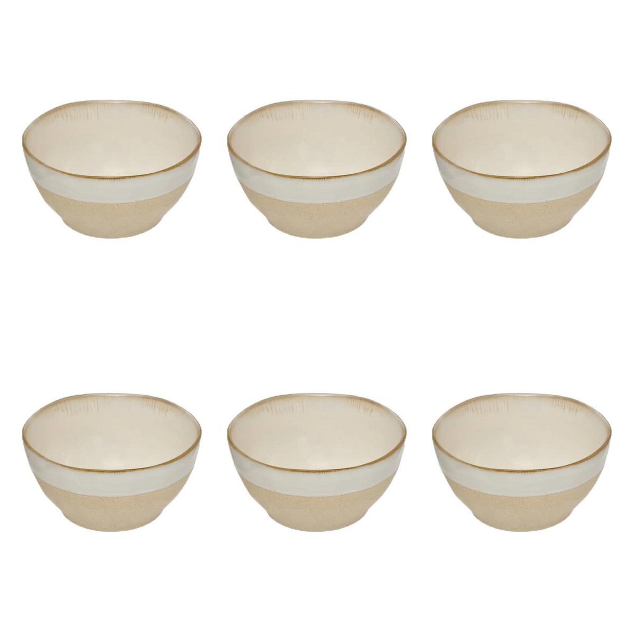 SECRET DE GOURMET Lot de 6 bols en faïence  kate  72cl blanc