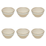 SECRET DE GOURMET Lot de 6 Bols en Faïence  Kate  72cl Blanc