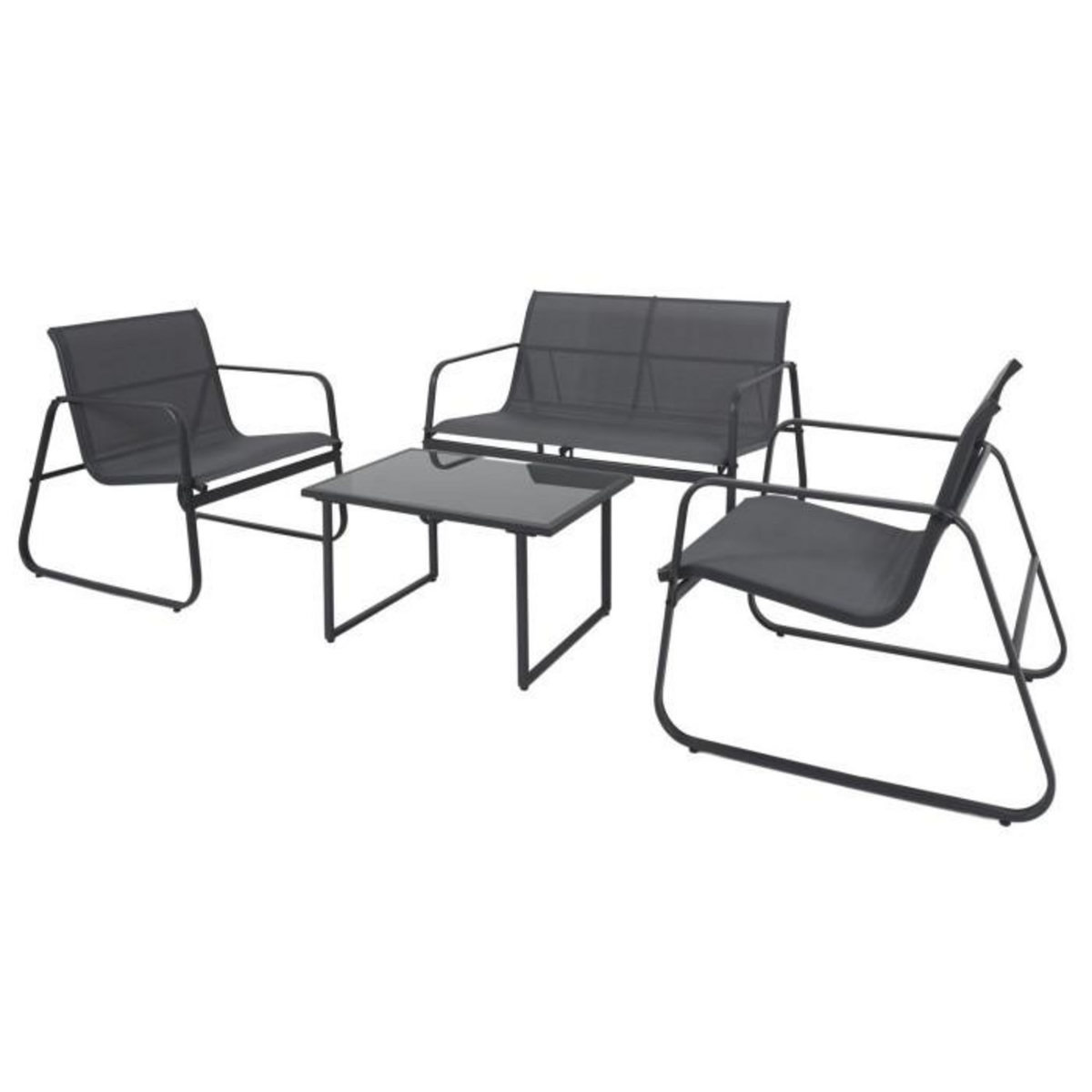 Paris Prix Salon de Jardin 4 Places  Samoa  112cm Gris