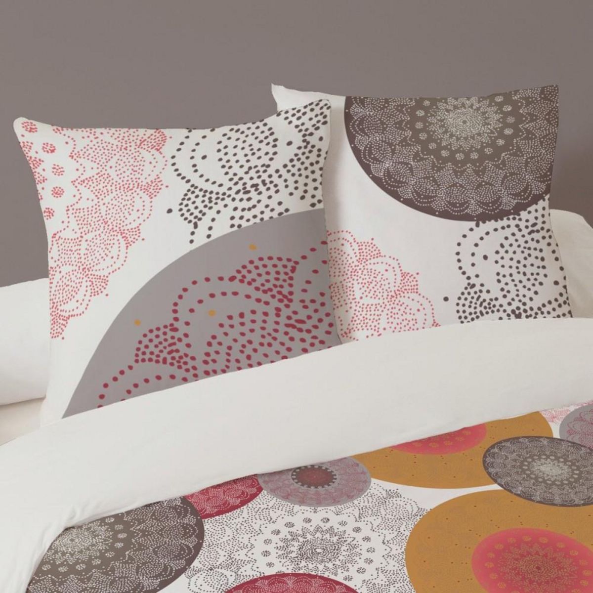 Dourev Housse de couette 260x240 SIENNE + 2 taies 100% coton