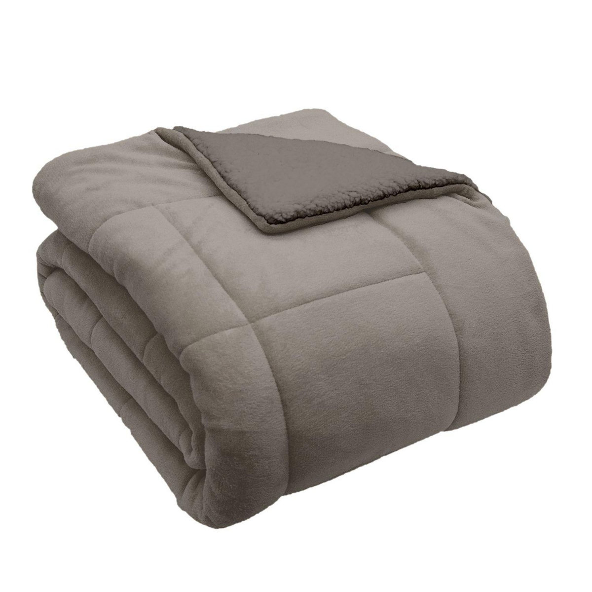 ACTUEL Couverture unie double face velours/sherpa