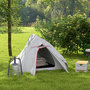 Voir la diapositive 2 : OUTSUNNY Tente de camping 1-2 pers. double toit étanche 2000 mm sac de transport gris