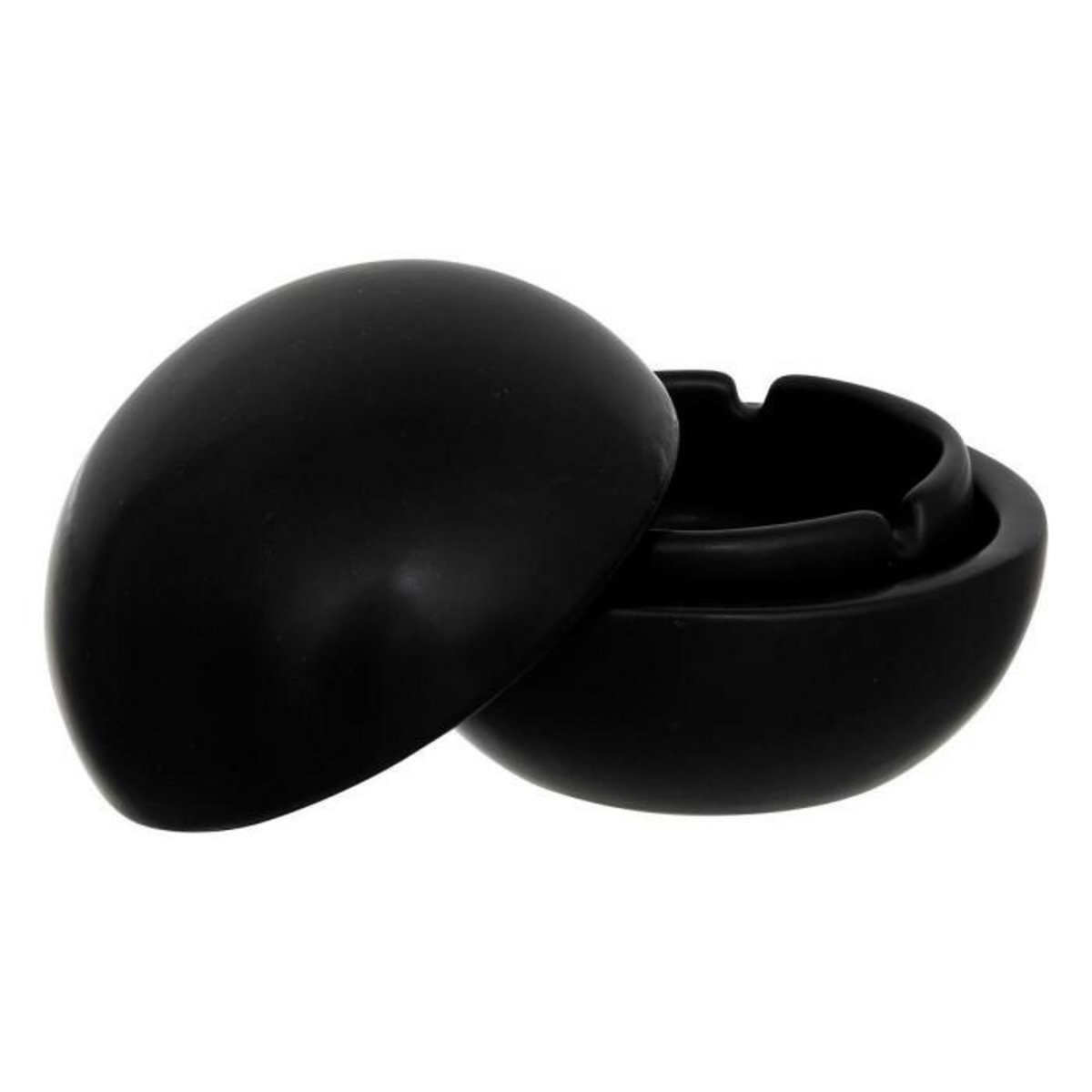 ATMOSPHERA Cendrier Boule en Céramique  Olme  10cm Noir