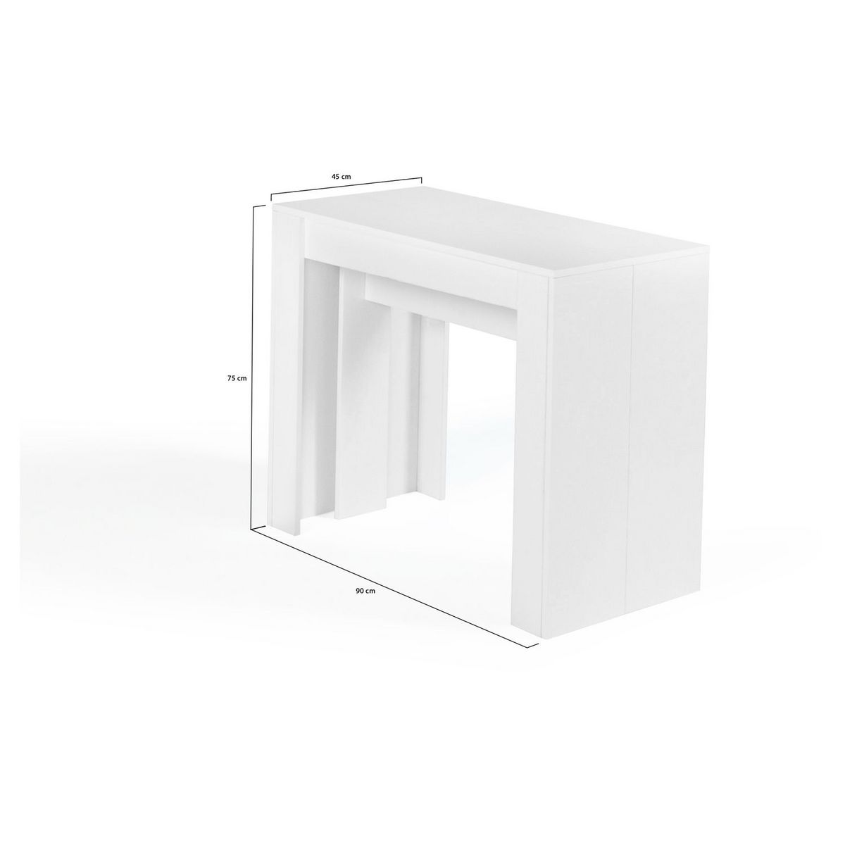 Table console extensible avec rallonges  45/235 cm ELORA  