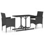 Voir la diapositive 2 : VIDAXL Ensemble a manger de jardin 3 pcs Noir