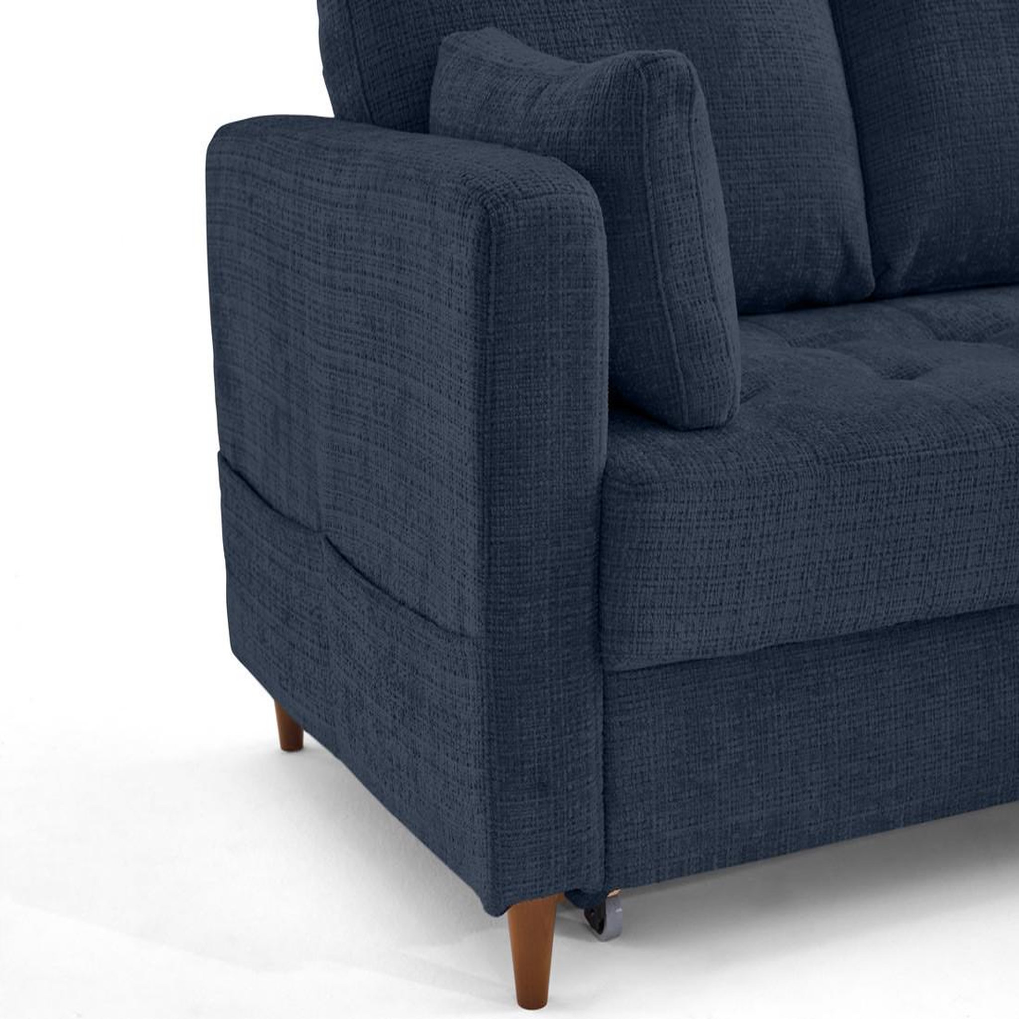 Voir la diapositive 6 : LISA DESIGN Anna - canapé d'angle droit 5 places convertible en velours texturé