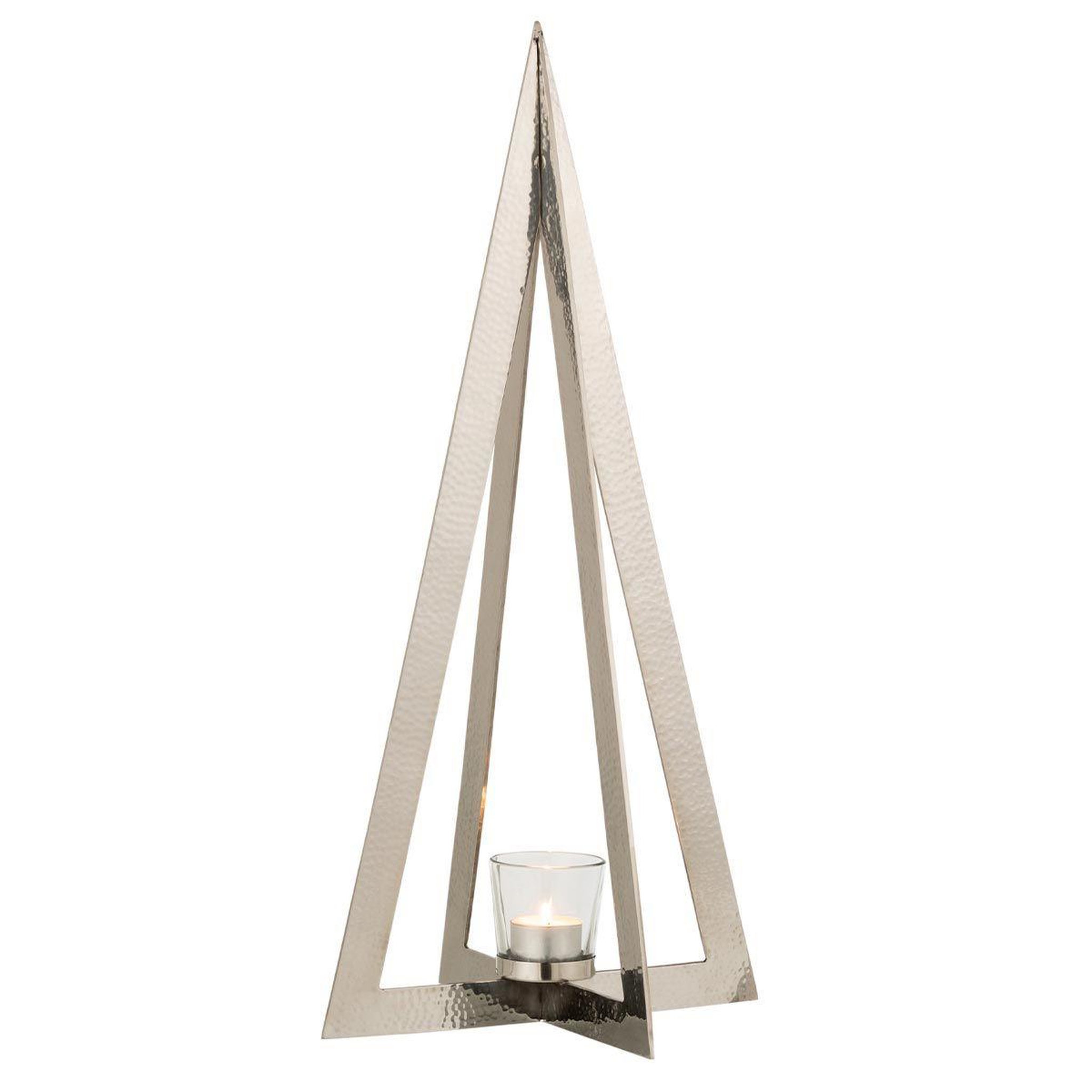Voir la diapositive 2 : J-LINE Photophore en Métal Design  Arbre  58cm Argent