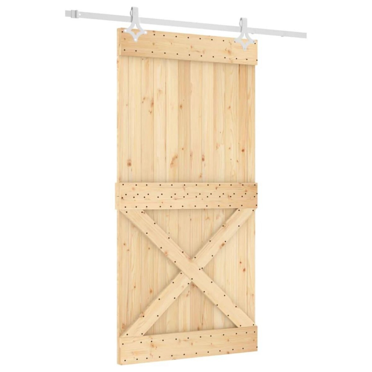 VIDAXL Porte coulissante et kit de quincaillerie 100x210 cm pin massif