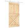 Voir la diapositive 2 : VIDAXL Porte coulissante et kit de quincaillerie 100x210 cm pin massif