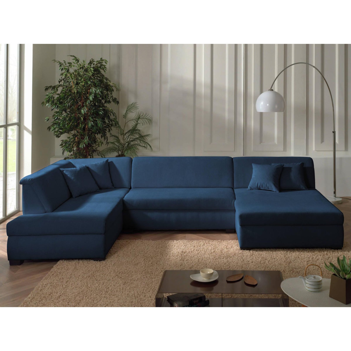 LISA DESIGN Malcom - canapé panoramique d'angle gauche - en velours côtelé